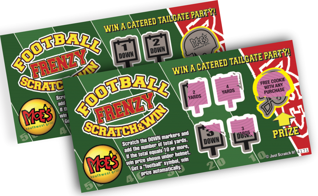 Personalized football scratch off tickets promotion