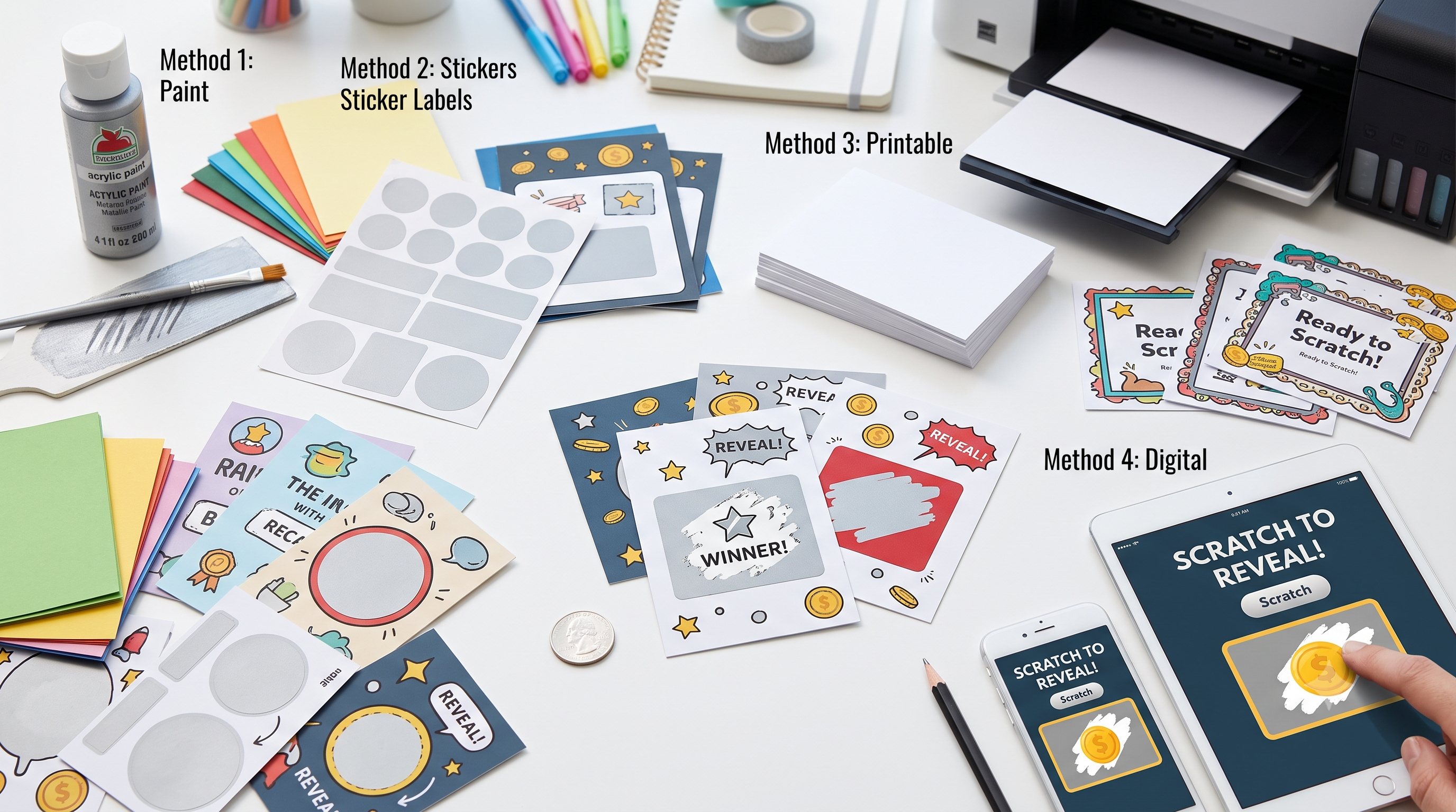 How to Make Your Own Scratch Card: 4 Easy Ways (Paint, Stickers, Printable & Digital)